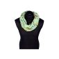 Loop ladies scarf and cloth tube cloth Style Bird Bird Print Green (Textiles)