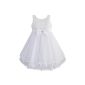 Sunny Girl Fashion Dress Tulle Layers White Pearl Wedding Flower Girl Historical Reenactment (Clothing)