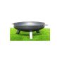 Fire bowl made of steel 650 mm / with 3 legs and 2 handles + free firewood (garden products)