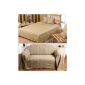 Homescapes washable bedspread sofa Throw Plaid Rajput 225 x 255 cm in rib optics bedspread from 100% pure cotton in beige