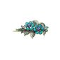 Womdee (TM) Modern Retro Style charming rose flower with leaf hair barrettes hair clips-Antique Bronze & light blue with Womdee Accessorie (Personal Care)