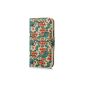 Leather Pouch Case Case Case Strass portfolio protection case Leather Case Cover Case For Samsung Galaxy S4 Mini i9190 - (not for S4 i9500) -Fleur Green (Electronics)