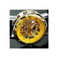 Winner - Mens - self-winding mechanical clock - Leather Strap Watch - Golden (clock)
