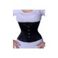 Genuine Satin waist cincher corset bodice corsage lingerie Black (Textiles)
