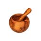 12-13 cm mortar round and bulging olive wood pestle | OLIVE WOOD MORTAR PESTLE 4.7 Inch (Kitchen)