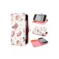 Leathlux E49 Flower Wallet PU Leather Case Skin Case Cover Skin Hard Cover Case for Apple iPhone 4 4S (Wireless Phone Accessory)