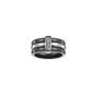 Ceranity - 1-18 / 0003-N-54 - Ring Women Rings - Barrette - Silver 3.8 gr 925/1000 - Diamond - Ceramic - Black and White - T 54 (Jewelry)
