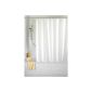 WENKO 20151100 anti-mildew shower curtain Uni White - anti-bacterial, washable, with 12 shower curtain rings, plastic - polyester, White (Kitchen)