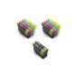Silvertrade - T1636XL = 10 Multipack Compatible Ink Cartridges with Chip (4x BLACK CYAN + 2x + 2x + 2x MAGENTA YELLOW) T1631XL T1632XL T1633XL T1634XL Epson WorkForce W WF2010, WF2510 WF, NF WF2520, WF2530 WF, WF2540 WF (Electronics )
