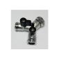 tecuro 2-way Y-distributor with shut-off valves for taps and valves - chromed