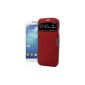 itronik® Flip Cover Protective Display flap with window and magnetic closure for Samsung Galaxy SIV S4 I9500 I9505 red (Wireless Phone Accessory)