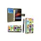 SONY XPERIA M C1905 PU LEATHER FLIP CASE + STYLUS (Case with Portfolio) Cover / Wallet Style Leather (01 Multi Design Owls Book)