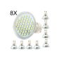 GU10 LED Bulb ELINKUME 8X 4W 60 SMD 3528 LED Light Super Bright LED Bulb LED Spot Light Bulb 300-320LM LED Cool White (6000-7000K) AC 195-240V