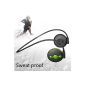 Avantree Jogger Bluetooth Headset with Microphone sports water-resistant, ideal for listening to music from a mobile phone or computer, also for conversatoin phone, iPod, iPhone 6, 6 more iPhone, BlackBerry, Nokia, Sony Ericsson, Palm Samsung, LG, Motorola, HTC, all other Bluetooth enabled devices - Black (Wireless Phone Accessory)