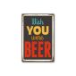 Wall Decoration Tin Sign - Wish you were beer | 30x45cm