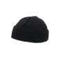 Roll cap, acryl, black fine knit, extra short (Sports Apparel)