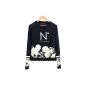 Webcajk 2014 new fashion letter N spring women Flowers and Europe printed sweatshirts sweater (Clothing)
