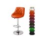 Bar stool - orange - chrome and synthetic leather - VARIOUS COLORS