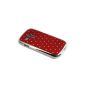 Global Red Samsung i8190 Luxury Stylish Rhinestone Daimond Bling Chrome Hard Cover Case for Samsung Galaxy S3 i8190 Mini (Electronics)
