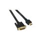 HDMI DVI cable 2m - High quality cable - double shielded - Cable cross-section adapted to the cable length - Gold-plated contacts - High-quality cable design - HDCP HDTV up to 1080p 1920x1200 pixels (Electronics)
