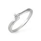 Vaquetas Ladies Ring Heart Stotzen engagement ring 585 white gold 1 diamond 0,10 ct.  Gr.  54 So R4682WG54 (jewelry)