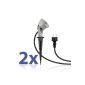 2x garden LED lighting with aluminum pole with 1 LED warm white Power-speak (and swivel projector, 230 Volt AC, IP44, weatherproof, outdoor lighting, outdoor)