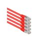 Network cable SET CAT6 S-FTP | double shielded | PIMF | AWG27 / 7 (7 x 0,142m²) Copper CU | halogen free | RJ 45 Western plugs | plated connection | red - 5 pcs | 0.25 meter (electronic)