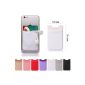 CHARITIK 3M Adhesive Card Pouch Wallet Card Pouch for iPhone 6, iPhone 6 Plus, iPhone 5s / 5, 5c, 4S / 4, iPad Air, Mini, iPad, Samsung Galaxy S5, S4, S3, S2, Alpha, Samsung Touch 4, 3, 2, Galaxy Tab, Tab Pro, Touch Pro, LG G3 S, Kindle, HTC One M8, M7, Sony Xperia Z3, Z2 / Z1, Nexus, Huawei Ascend, Nokia Lumia, Xiaomi, fire phone, Blackberry Z10, iPod Touch 5, Windows Phone and all other smart phones 1 item - White (Electronics)
