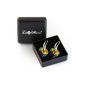 Silver earrings with Swarovski Elements, multi-colored, 14 mm, with