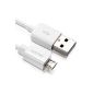 deleyCON 2m micro USB to USB cable / sync cable / charging cable / data cable - white - microUSB B Male to USB A Male to Samsung Galaxy / Sony Xperia / Nokia Lumia / LG etc. (electronics)