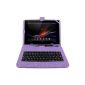 Purple leather look case + integrated QWERTY keyboard (French) + shelves for holding port Sony Xperia Tablet Z and Z2 10.1 