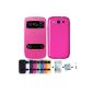 I Direct 4IN1 S Case Cover View Flip Cover with window + Screen Protector and PEN for Samsung Galaxy S3 SIII i9300 (Pink) (Electronics)