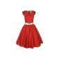 Lindy Bop Hetty: Vintage 1950's Red Dress With Peas Col Chale.  Rockabilly Style Soiree For Dancing (Clothing)