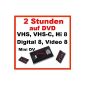 2 hours VHS, VHS-C, Digital 8, Hi8, MiniDV, digitizing on DVD (electronic)
