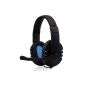 CSL - KEM-612c Headset / Gaming Headset | New Model 2014 | Edition Gaming Plus | leatherette ear pads / mesh inlay | Volume Controller | Black / Blue (Personal Computers)