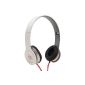 Deep Bass foldable HD headphones with no cables - White (Electronics)