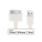 JETech® 1m 3.2ft Apple Certified Authentic Cable 2.0 charging cable data cable Sync Data Cable for Apple iPhone 4, 4S, 3, 3G, 3GS / iPod Touch / iPad 1, 2 & 3 (White) (Wireless Phone Accessory)
