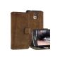 Blumax ® Business Wallet Leather Case Cover Case Bag Cover USED Antique Coffee Coffee Brown for Samsung Galaxy S5 Siiiii i9600 Ultraslim BookStyle bookcase BookBook made of genuine leather with stand function View Funtkion & debit credit card compartment (electronics)