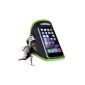 Waterproof Neoprene Sports Case Case Case Cover bracelet sleeve pocket running fitness jogging for Apple iPhone 6 (4,7Zoll) green (Electronics)