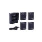XCSOURCE® Dual USB Battery Charger + 3 ports 4x 1180mAh AHDBT-201 / AHDBT-301 / AHDBT-302 + cable Batteries GoPro HD Hero 3 To 3+ BC320 (Electronics)