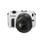 Canon EOS M compact system camera (18 megapixels, 7.6 cm (3 inch) display, Full HD, touch screen) Kit includes the EF-M 18-55mm 1:. 3.5-5.6 IS STM and Speedlite 90EX white (Electronics)
