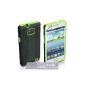Samsung Galaxy S2 Plus Case Samsung Galaxy S2 Green Silicone Gel Dual Combo mesh back shell (Electronics)
