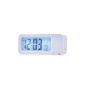 DBPOWER® Creative Intelligence Alarm Clock Lichtwecker days lazy snooze mute touch-sensitive alarm (LCD screen, with temperature display, calendar, 24-hour / 12 hour Conversion) Rechargeable Lithium Battery, White (Kitchen)