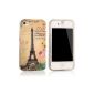 tinxi® Silicone Case for Apple iPhone 4S 4 Case Case Protective Cover Case Shell Protector Eiffel Tower (Electronics)