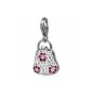 SilberDream sparkling jewelry - Charm white bag - Women - Silver 925/1000 - Czech Preciosa crystals - flicker Charms - GSC532W (Jewelry)