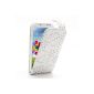 iProtect Art Leather Flip Case Samsung Galaxy S4 Case Strass White (Electronics)