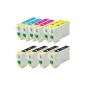 10x Compatible ink cartridges for Epson T1281 T1282 T1283 T1284 Stylus S22 SX125 SX130 SX235 SX235W SX420W SX425W SX435 SX425S SX435W SX440W SX445W Office BX305F BX305FW Plus (Electronics)
