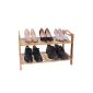 Songmics bamboo shoe rack two stage