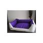 Dog bed dog sofa sleeper leatherette Acceso 120 cm X 100 cm White Purple (Misc.)