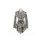 Women Personalized Houndstooth Jacket Long Sleeve Coat Outerwear Jackets (Textiles)